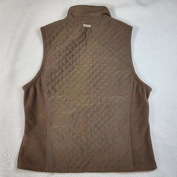 Columbia Mocha Brown VEST Womens Size S Small Full Zip Quilted, Fleece Sides - Picture 13 of 15